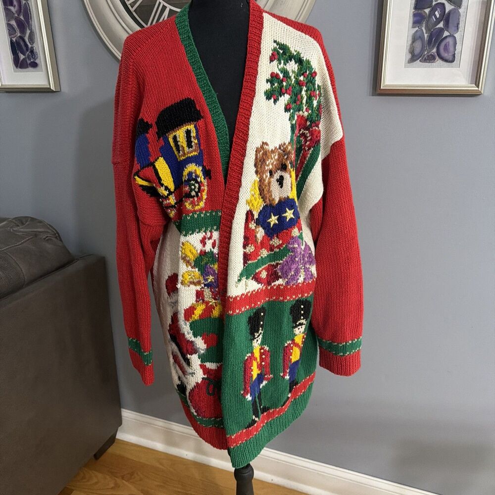 Vintage Marisa Christina II 1992 The Christmas Collection Knit Sweater 2X RETRO